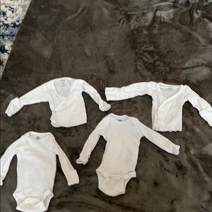 White Baby White top and white onesie long sleeve